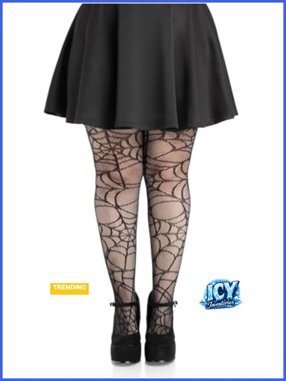 Spiderweb Fishnet Tights Goth Alt Halloween Patterned Hosiery